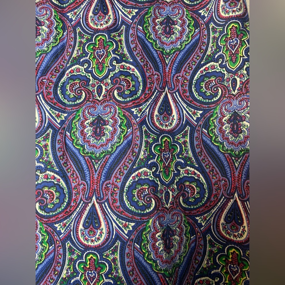 Talbots Boho Chic A-Line Mini Skirt in Blue/Purple Paisley 4P - Picture 3 of 7